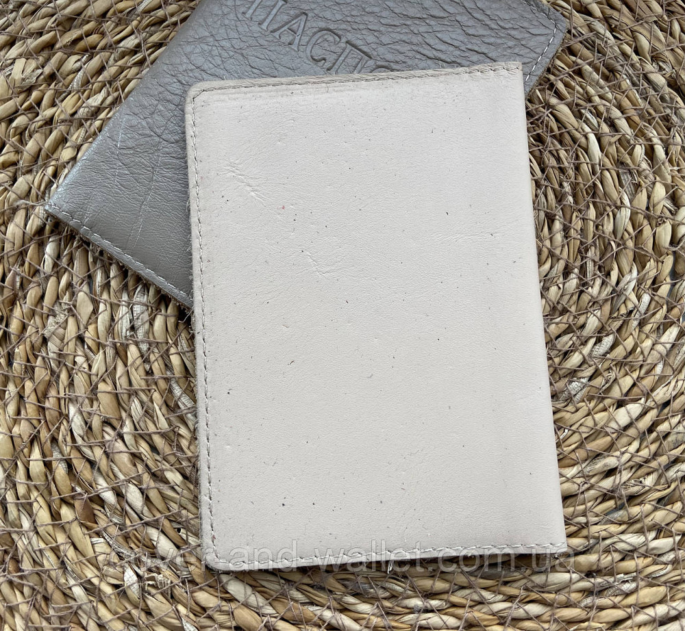 Шкіряна обкладинка на паспорт сірого кольору ST Leather Київ - фото 9