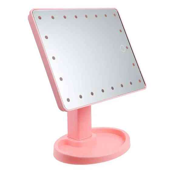 Косметичне дзеркало з LED підсвічуванням (22x17 см) NJ-230,Рожеве SBR Київ