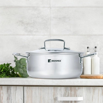 Кастрюля Bergner Steelblue, з кришкою 20 см (BG-33221-BL) Винница - изображение 4