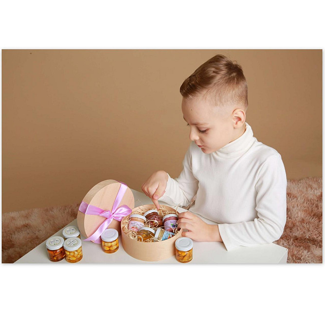 Подарочный набор в шпоновой коробочке с 5 шт по 50 г. орехами в меду №7 Одесса - изображение 6