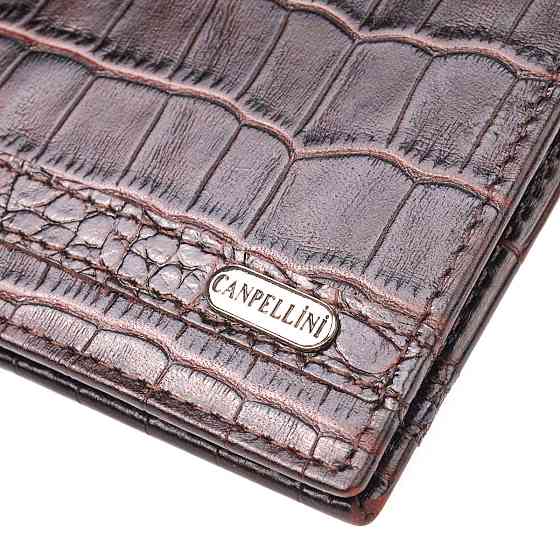 Зажим из натуральной фактурной кожи CANPELLINI 21519 Коричневый Киев