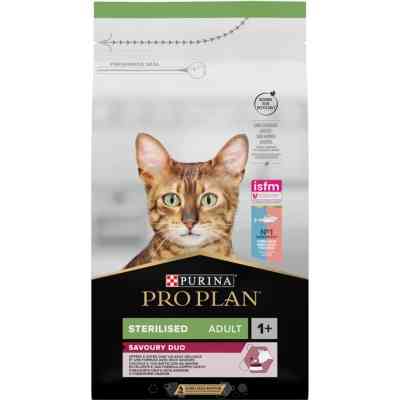 Сухий корм для кішок Purina Pro Plan Sterilised Adult 1+ Savoury Duo Після стерилізації З тріскою та фореллю 1.5 кг (7613036732413) Вінниця