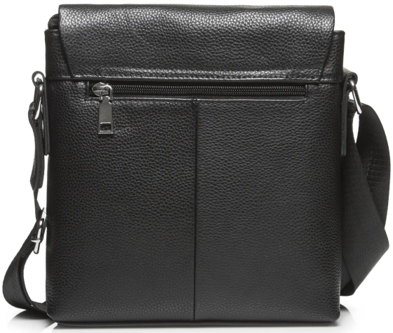 Чоловіча сумка через плече шкіряна чорна Tiding Bag SK A75-181 Кам'янське