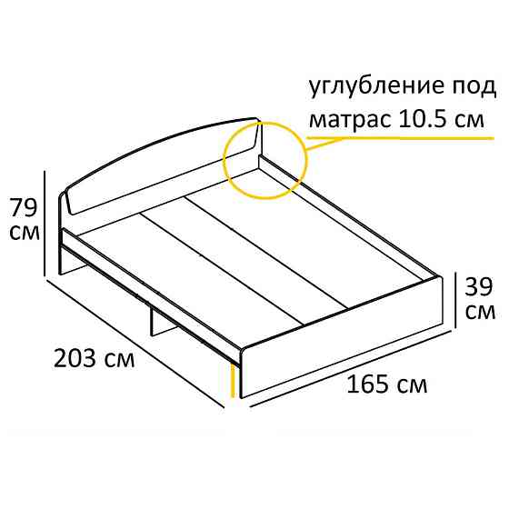 Кровать двуспальная Эверест Астория (без ящиков) 160х200 см Дуб сонома/Белый (DTM-073877) Львов
