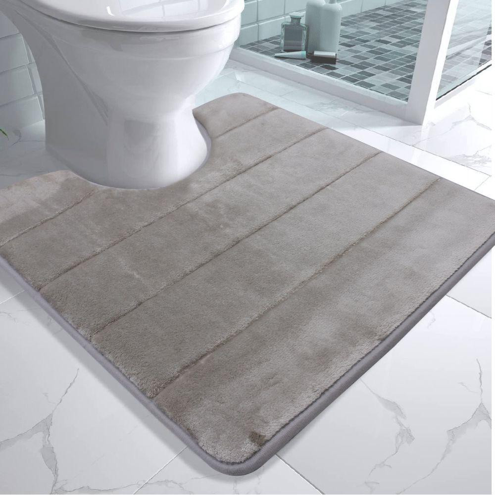 Сучасний килимок для ванної Aquarius з ефектом пам'яті U-подібний контурний 50 х 50 см Темно-Бежевий у смужку Буча - фото 1