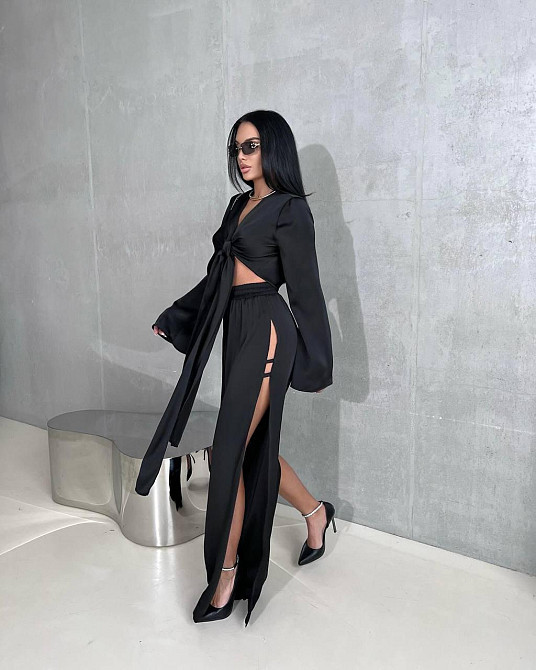 Жіночий стильний романтичний костюм шовк армані Одеса - фото 2