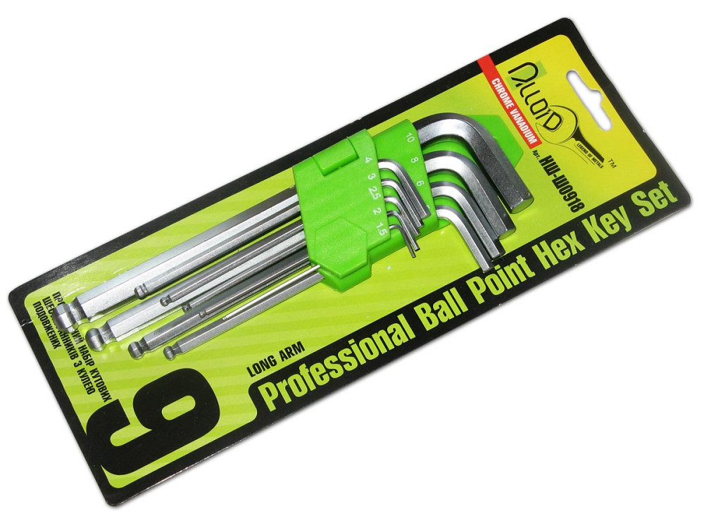 Набір шестигранників 9 пр. Alloid НШ-Ш0918 подовжених з кулею 1.5-10мм (наб.) Вінниця - фото 1