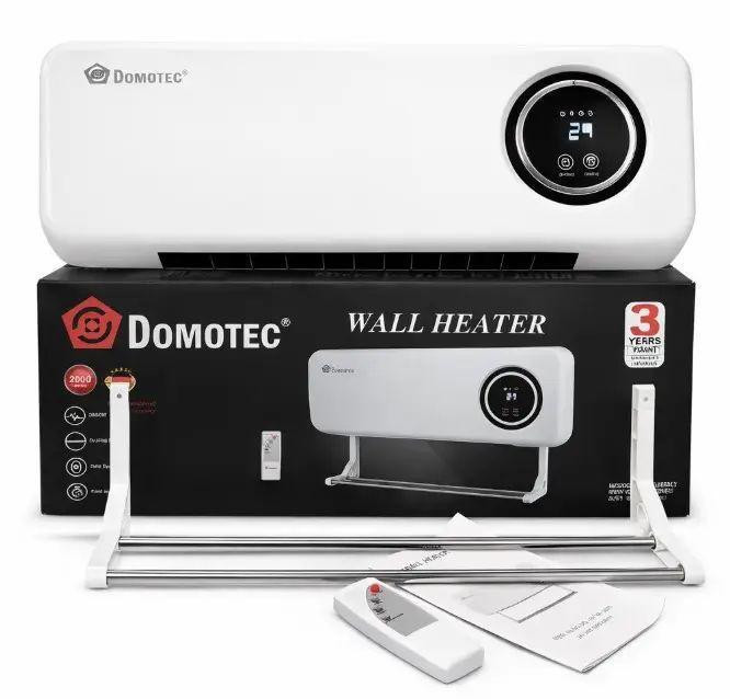 Настінний тепловентилятор 2000W Domotec MS-5963: керамічний обігрівач з пультом, LED-дисплеєм та таймером 8 год Одеса - фото 1