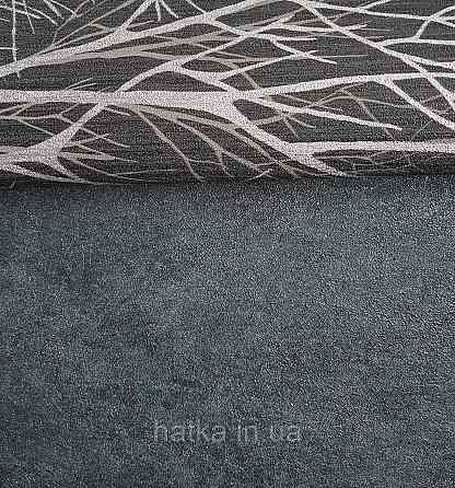 Шпалери вінілові на флізеліні Sintra Atmosphere під штукатурку однотонні чорні зі сріблом 512166 Київ