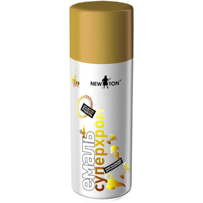 Аерозольна фарба для автомобіля New Ton "Супер хром" золото 400 мл (000000677) Вінниця - фото 1