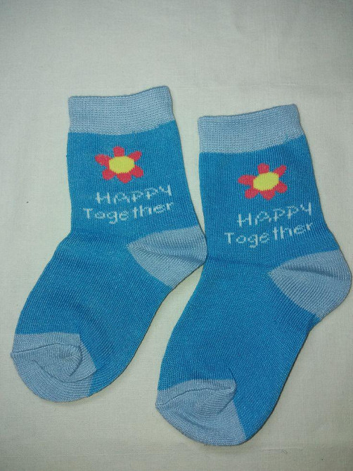 Шкарпетки для дітей блакитні - по устілці 12-14см, 80% бавовна, 20% поліестер Київ - фото 1