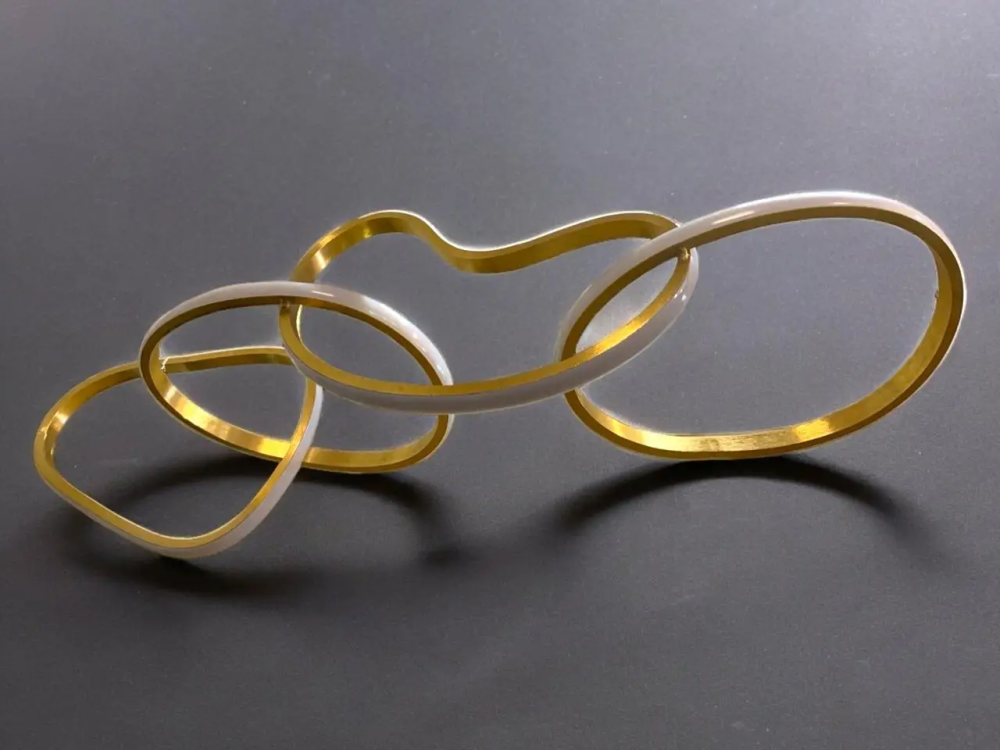 Светодиодная люстра 4 Кольца PJ857 (100см) Золотистая Киев - изображение 6