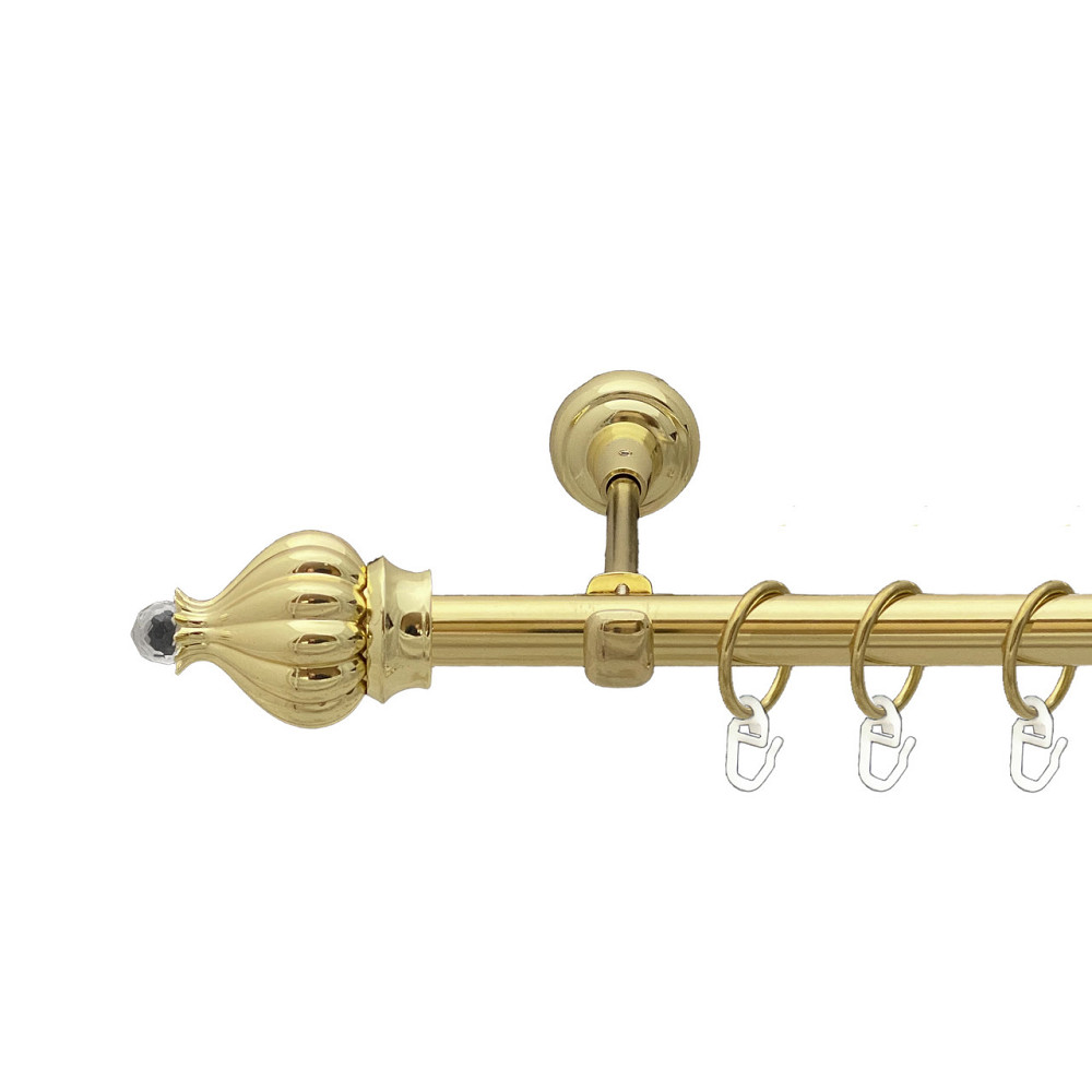 Карниз Orvit Таджа-Кристал металевий однорядний відкритий Золото 19 мм 160 см (00-00012926) Львов - изображение 1