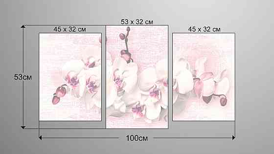 Модульна картина Орхідея Абстракція (53х100см) Art-222_3 Київ
