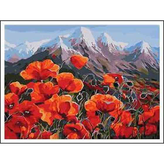 Картина за номерами на дереві 40*50 см "Josef Otten""Маки в горах" (карт.уп+ фарби+пензлі) RAD5284, шт Київ