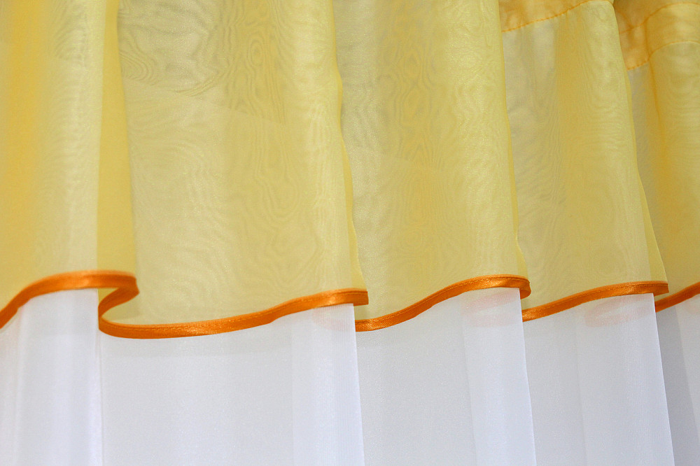 Кухонная занавеска VR-Textil № 047к желтый с белым 270х170 см (50-837) Киев - изображение 2