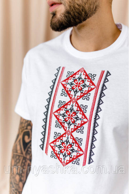 Мужская вышиванка с коротким рукавом футболка вышиванка Оберег Кривой Рог - изображение 1