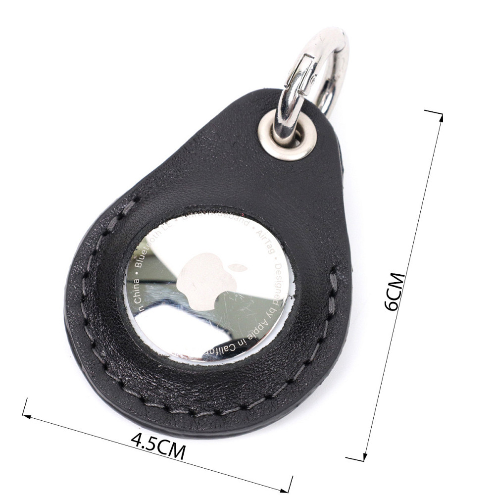 Шкіряний брелок-тримач для Apple AirTag GRANDE PELLE 11616 Чорний Київ - фото 5