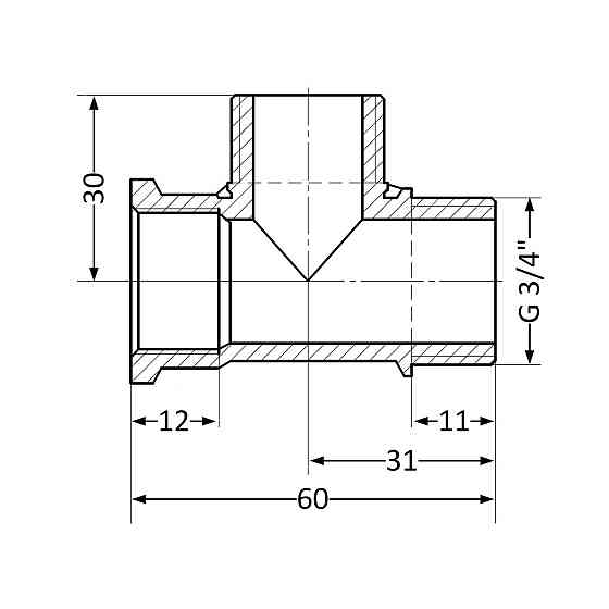 Тройник Thermo Alliance Standart 3/4" ВНН SD41420 Київ