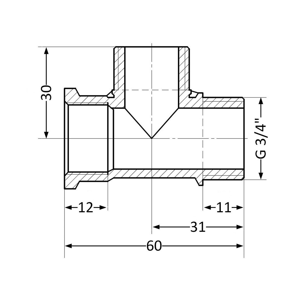 Тройник Thermo Alliance Standart 3/4" ВНН SD41420 Київ - фото 2