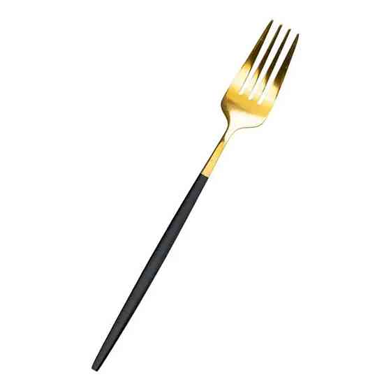 Yiwu Набір столових виделок 6 штук виделка столова з нержавіючої сталі 21.5 см Чорний із золото Киев