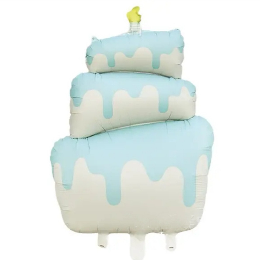 Фольгированный шар торт голубой 96*55,5см Киев - изображение 1