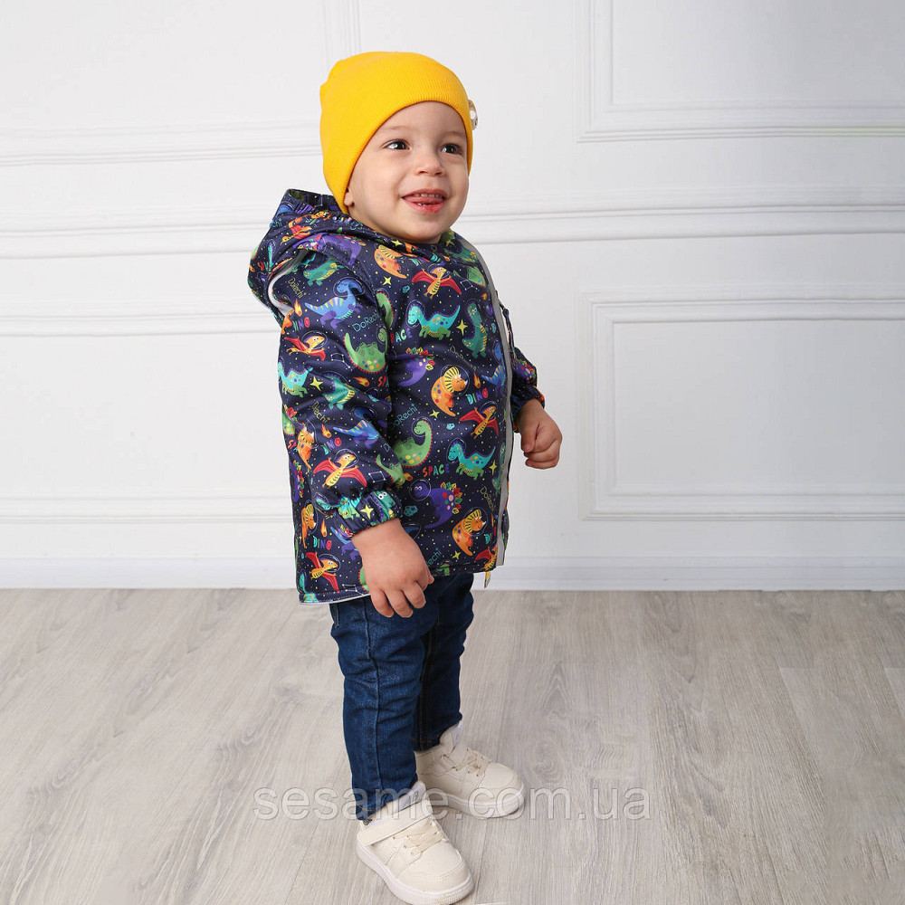 Дитяча куртка-жилетка 2 в 1 демісезонна Динозаврі у космосі Харків - фото 6