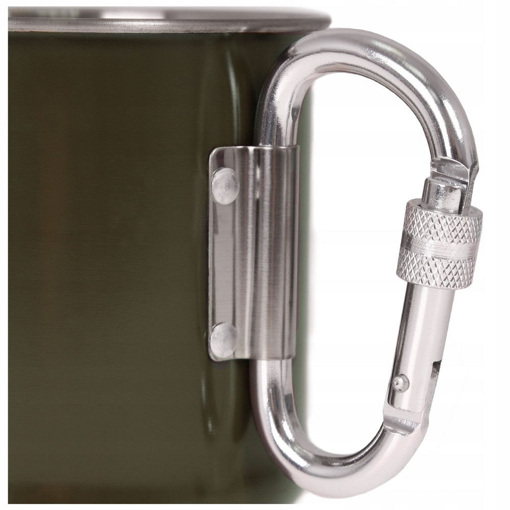 Туристична кружка з карабіном 500 мл Mil-Tec (14608202) Нержавіюча сталь Нововолинськ - фото 3