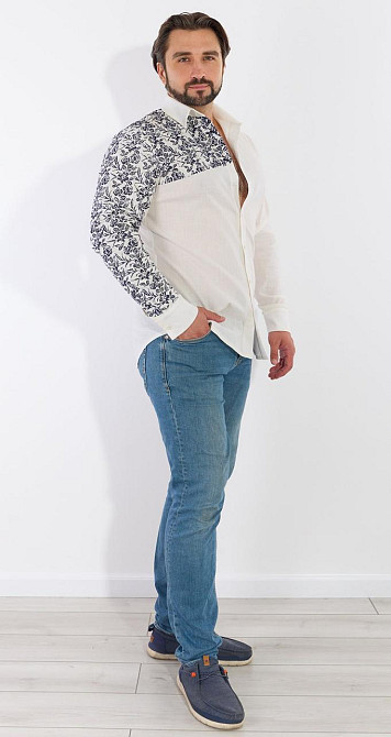 Лляна чоловіча сорочка вишиванка Київ - фото 2