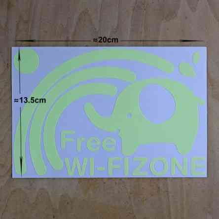 Світна наклейка "Wi-Fi" - розмір 20*13см, (вбирає світло і світиться в темряві) Київ