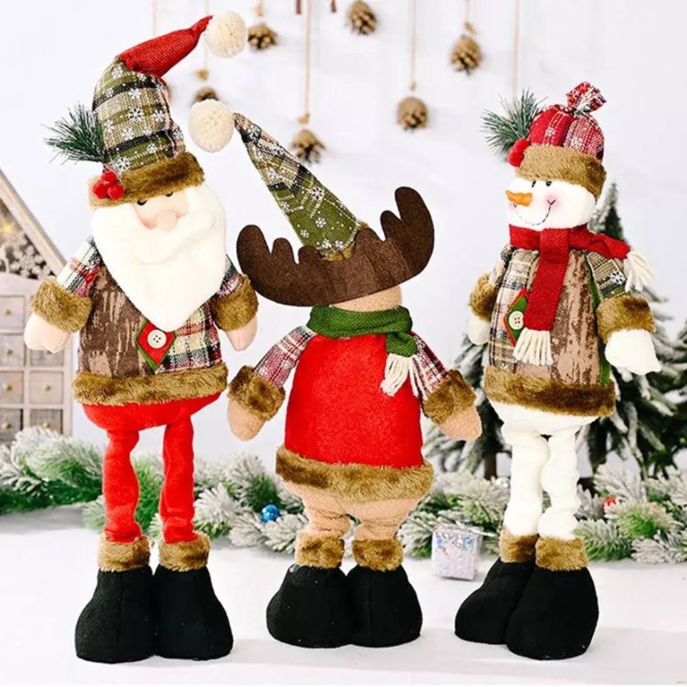 Набор новогодних фигурок 3 шт. Снеговик Олень Дед Мороз 50см новогодние мягкие игрушки под елку Киев - изображение 8