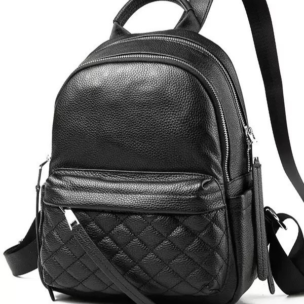 Жіночий шкіряний рюкзак міський 35х26х17, наплічник з натуральної шкіри, чорний Київ - фото 3