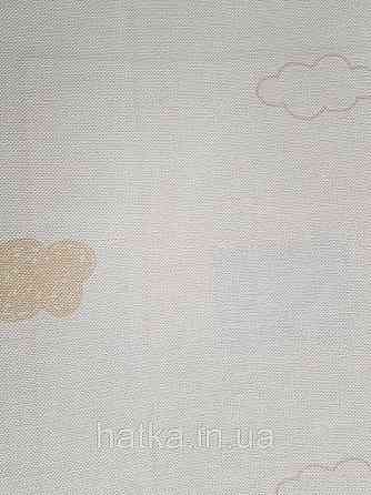 Шпалери вінілові на флізеліні AdaWall Ada Kids метрові дитячі хмари хмари хмари тучки білі коричневі веселка на пісочному Київ