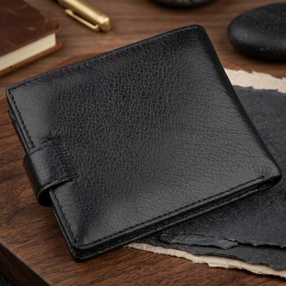 Чоловік універсальний гаманець ST Leather 18836 Чорний Київ - фото 10