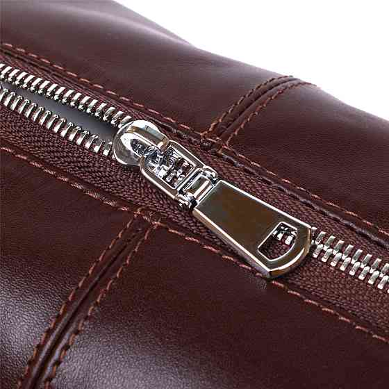 Шкіряна глянсова косметичка Shvigel 16407 Коричневий Київ