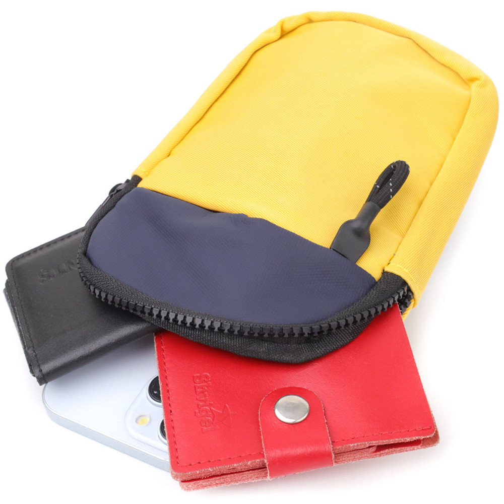 Слінг сумка для подорожей із якісного текстилю Vintage sale_15155 Жовтий Київ - фото 6