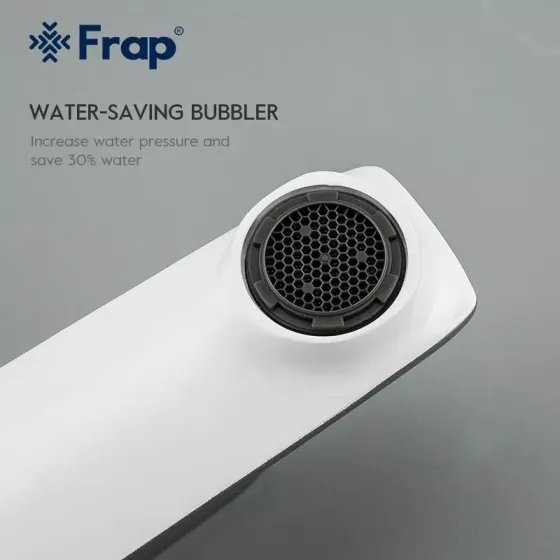 Змішувач для раковини високий Frap F1058-2 білий/хром Київ