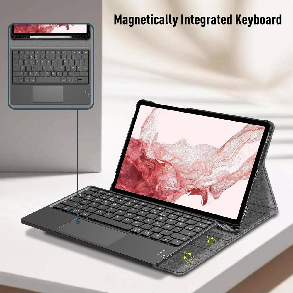 Фирменный чехол-книжка ROOFEI с Bluetooth клавиатурой для планшета Samsung Galaxy Tab S8 2022/ S7 2020 11 дюймов Днепр - изображение 7