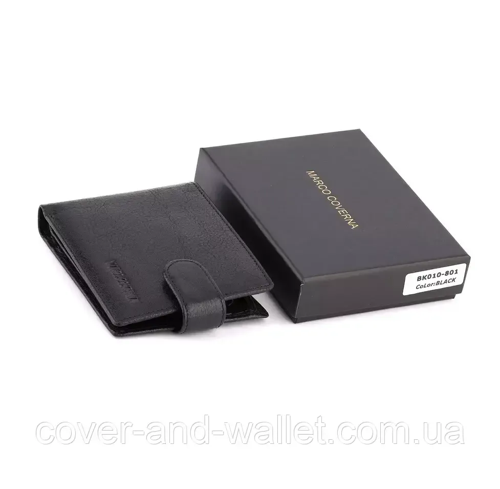 Солидный мужской кожаный кошелек небольшого размера Marco Coverna BK 047-801 черный Киев - изображение 18