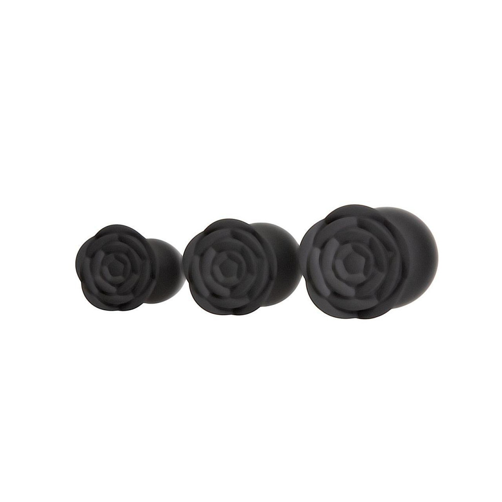 Набір силіконових анальних пробок BMS Roses Til’ Dawn Silicone Anal Plug Kit Starter Kit Black Sex Aura Київ - фото 3