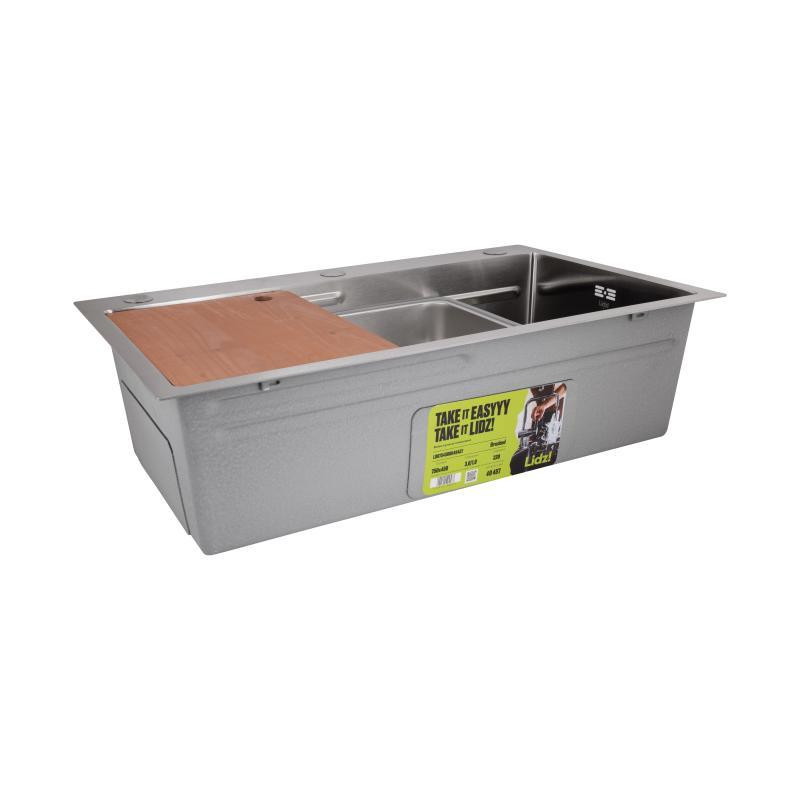 Мийка для кухні інтегрована Lidz Handmade H7545 Brushed Steel 3,0/1,0 мм LDH7545BRU49457 Київ - фото 6