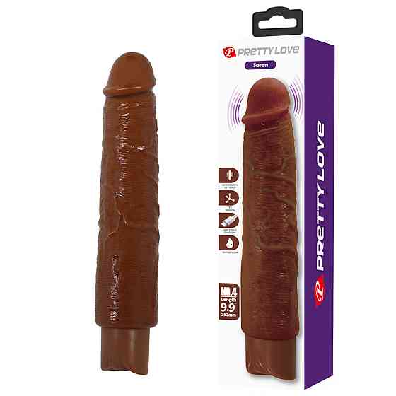 Перезаряжаемый вибратор реалистик Pretty Love - Soren Realistic Vibrating Dildo Brown, BW-500083-1 Sex Aura Киев
