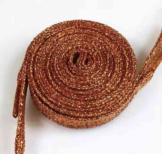 Шнурки блестящие глиттерные Оранжевый Смела