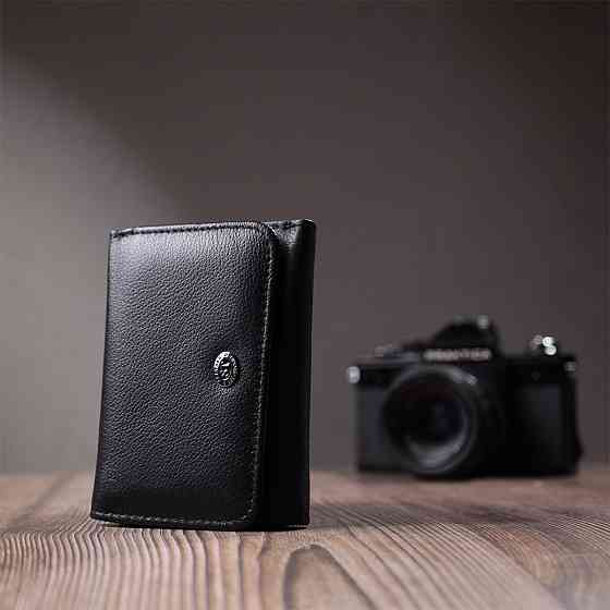 Гаманець для жінок з натуральної шкіри горизонтального формату ST Leather 22722 Чорний Київ