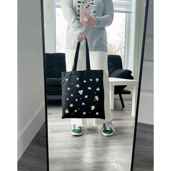 Екошопер BookOpt BK4091 Ромашки - сонячні квіти, чорний Київ