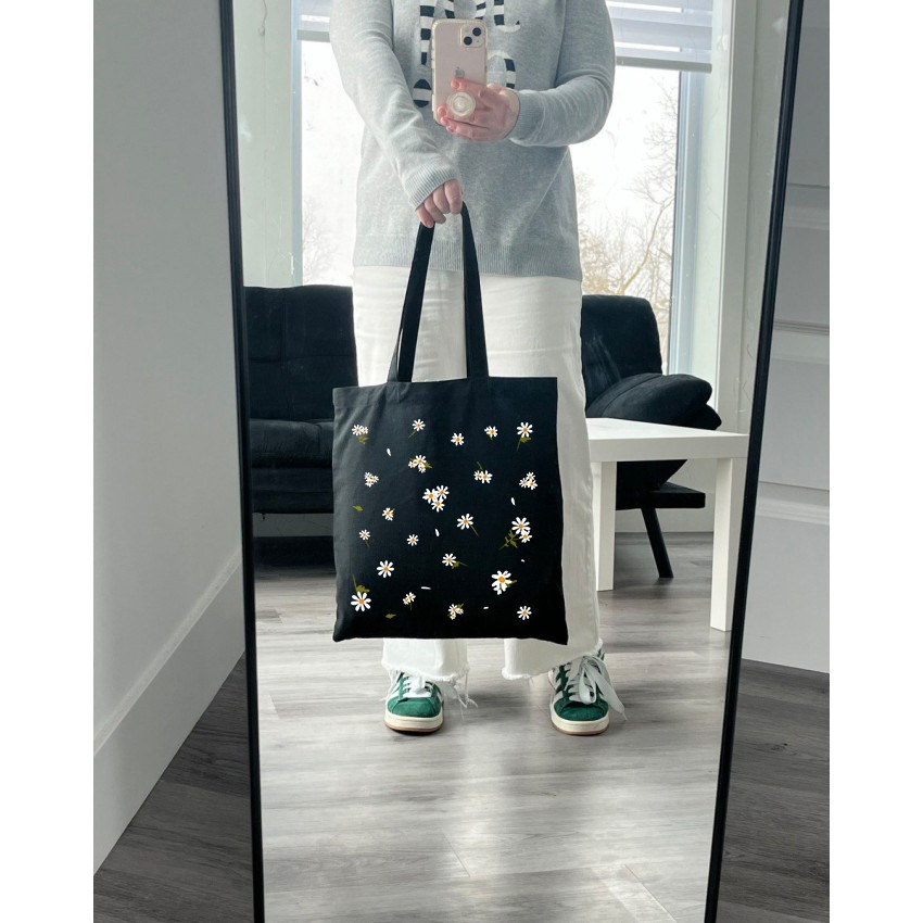 Екошопер BookOpt BK4091 Ромашки - сонячні квіти, чорний Киев - изображение 6