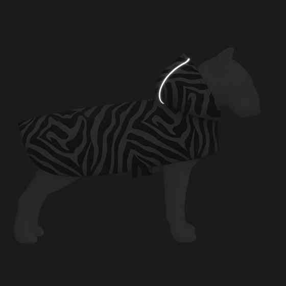 Дощовик-накидка з капюшоном для собак WAUDOG Clothes, малюнок "Зебра", L, А 48-52 см, B 60-70 см, С 42-52 см Київ