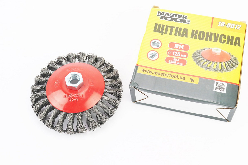 Щітка конусна М14 D-125мм з плетеного дроту 19-8012 Київ - фото 1