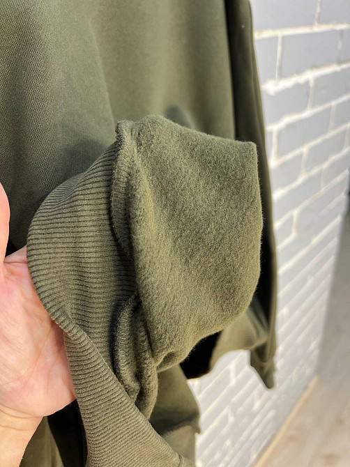 Свитшот женский DAVRAS 6000 оверсайз удлиненный надпись на спине PLEASED утепленный на флисе one size, зеленый, one size Киев - изображение 5