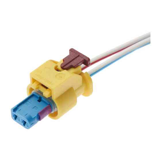 Разьем коннектор с проводом, 2-кон., Дат, Температуры, Топл, Форсунка, Подсветка, Жёлтый,  4H0973323, Audi, BMW, Bugatti, Киев